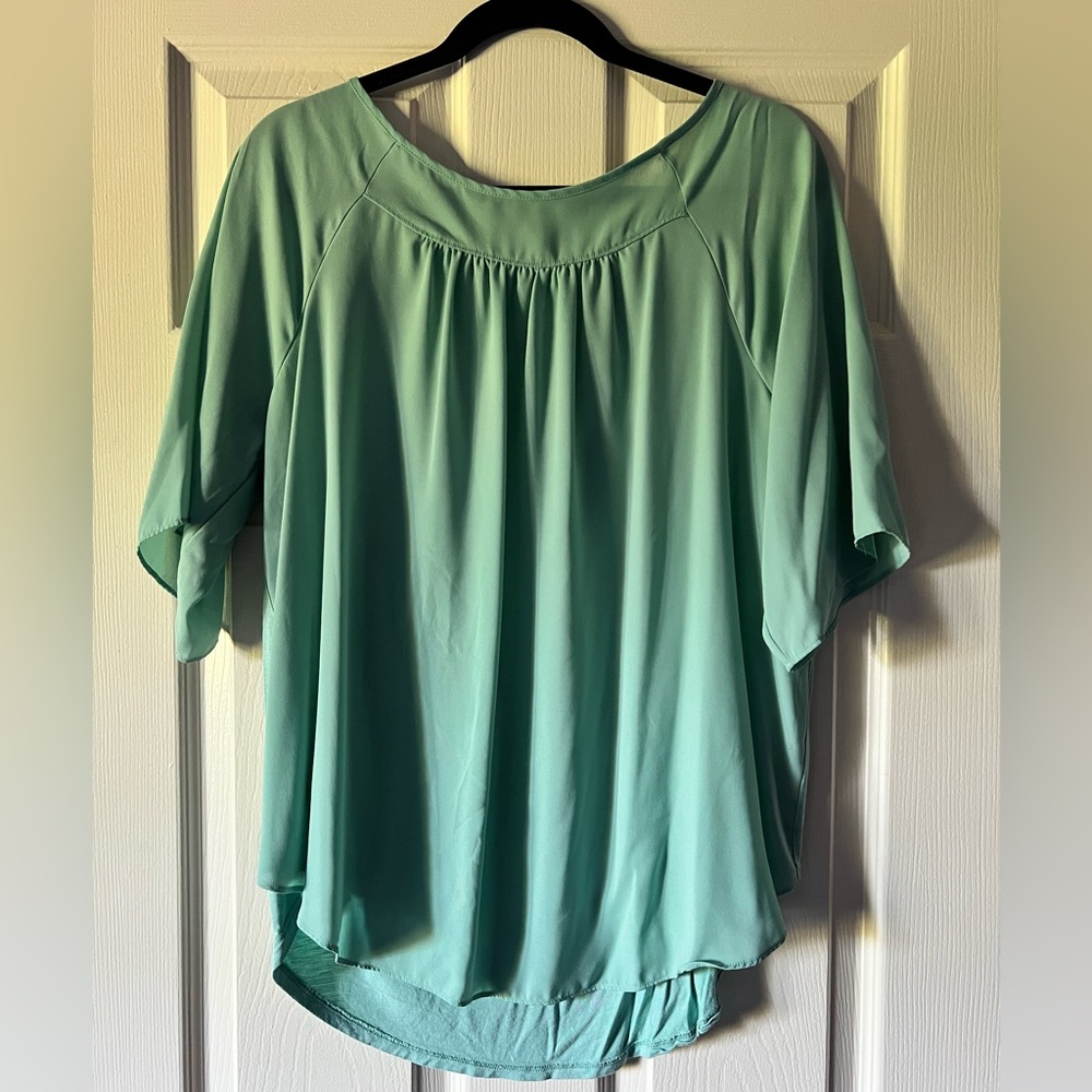 LOFT Outlet Seafoam Mixed Media Tee - L